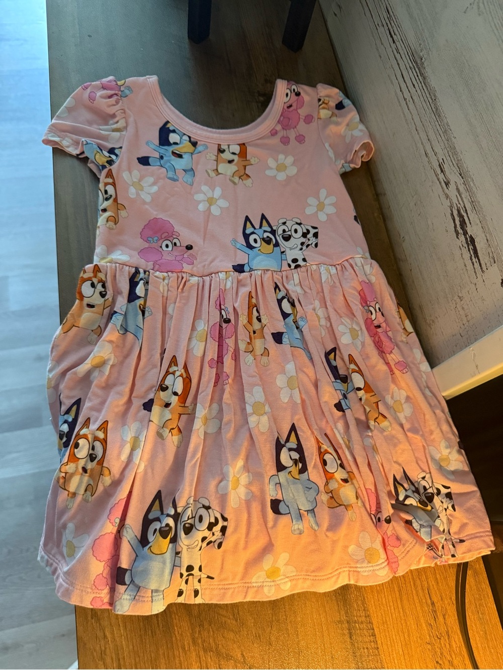Little Sleepies Pink Bluey & Friends Short Sleeve Dress